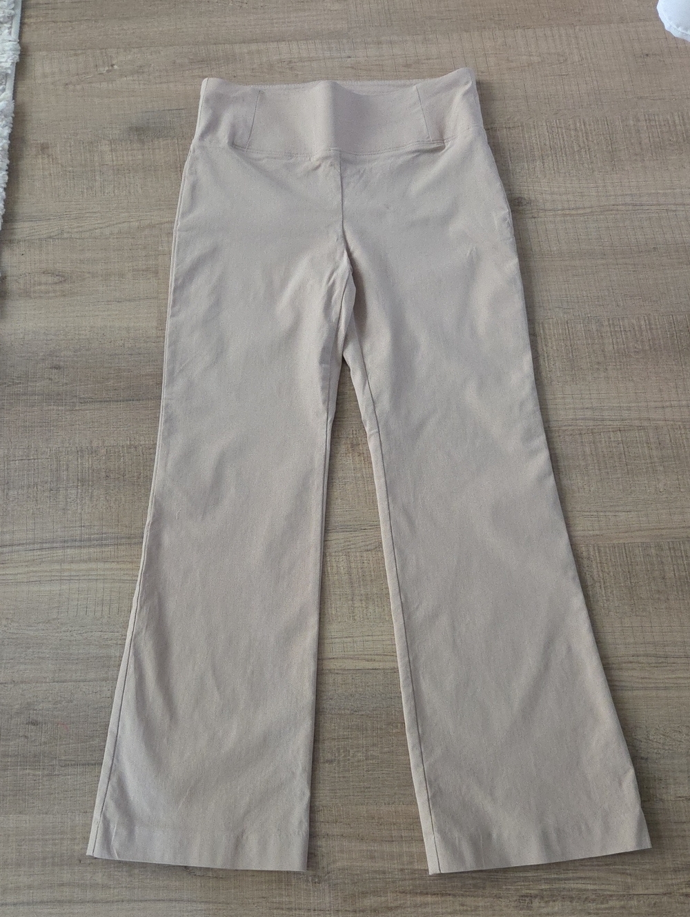 High-Waist Flare Pants — Beige